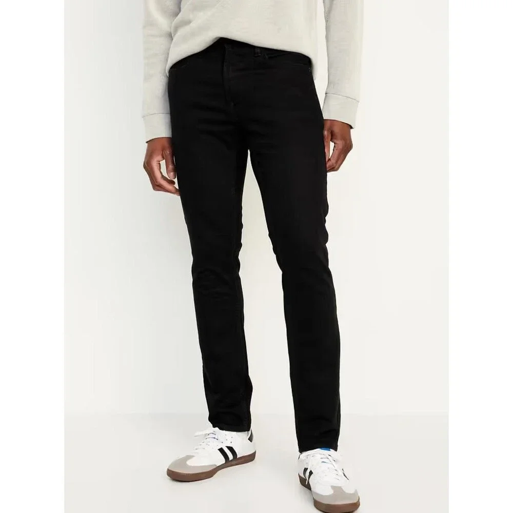 OLD NAVY Skinny Built In Flex Jeans Mens 36x30 Black Stretch NEW